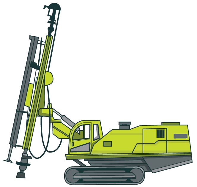 image crawler mounted drill rig with operators cab