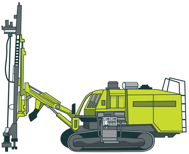 image crawler mounted drill rig with side mounted operating platform