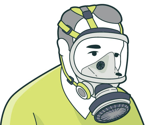 [image] Full facepiece respirator with cartridge - asbestos protective clothing