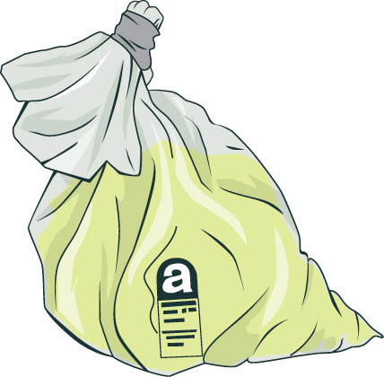 [image] Asbestos waste bag tied with gooseneck twist